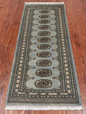Grey Bokhara Handmade Wool Runner Rug - 2' 0" X 5' 7"