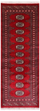 Red Bokhara Hand-Knotted Wool Runner Rug - 2' 1" X 5' 7"