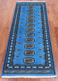 Blue Bokhara Hand-Knotted Wool Runner Rug - 2' 1" X 5' 8"