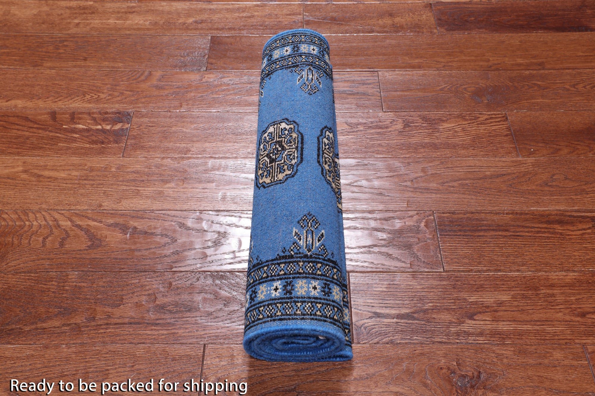 Blue Bokhara Hand-Knotted Wool Runner Rug - 2' 1" X 5' 8"
