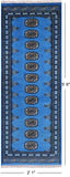 Blue Bokhara Hand-Knotted Wool Runner Rug - 2' 1" X 5' 8"