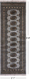 Grey Bokhara Handmade Wool Runner Rug - 2' 1" X 5' 9"