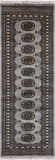 Grey Bokhara Handmade Wool Runner Rug - 2' 1" X 5' 9"
