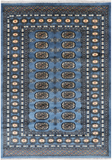 Blue Bokhara Hand Knotted Wool Rug - 4' 2" X 6' 0"