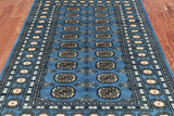 Blue Bokhara Hand Knotted Wool Rug - 4' 2" X 6' 0"