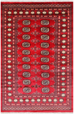 Red Bokhara Hand-Knotted Wool Rug - 4' 0" X 6' 2"