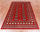 Red Bokhara Hand-Knotted Wool Rug - 4' 0" X 6' 2"