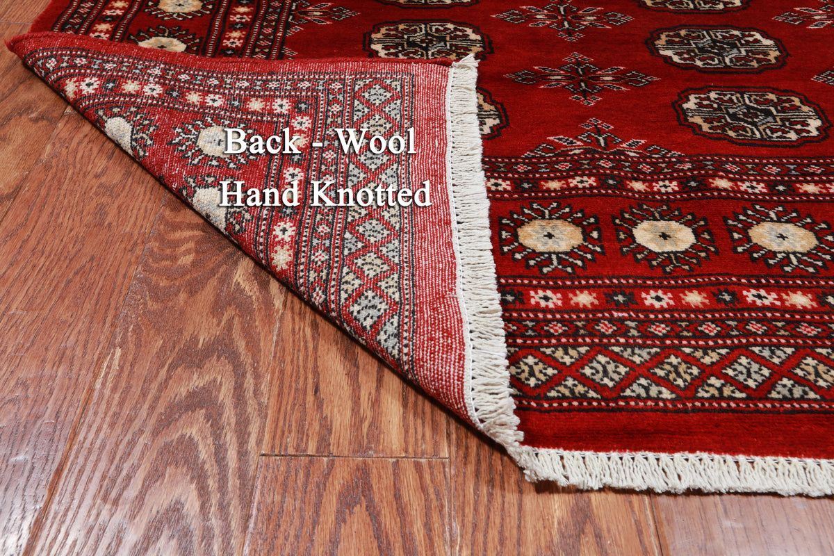 Red Bokhara Hand-Knotted Wool Rug - 4' 0" X 6' 2"