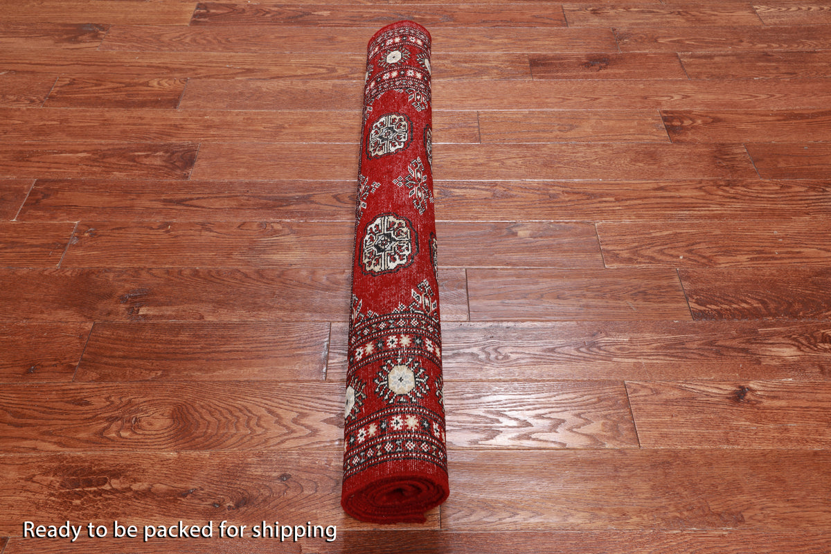 Red Bokhara Hand-Knotted Wool Rug - 4' 0" X 6' 2"