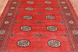 Red Bokhara Hand Knotted Wool Rug - 4' 1" X 5' 10"