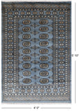 Blue Bokhara Hand-Knotted Wool Rug - 4' 0" X 5' 10"