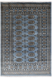 Blue Bokhara Hand-Knotted Wool Rug - 4' 0" X 5' 10"
