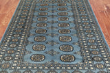 Blue Bokhara Hand-Knotted Wool Rug - 4' 0" X 5' 10"