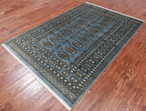 Blue Bokhara Hand-Knotted Wool Rug - 4' 0" X 5' 10"