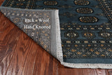 Blue Bokhara Hand-Knotted Wool Rug - 4' 0" X 5' 10"