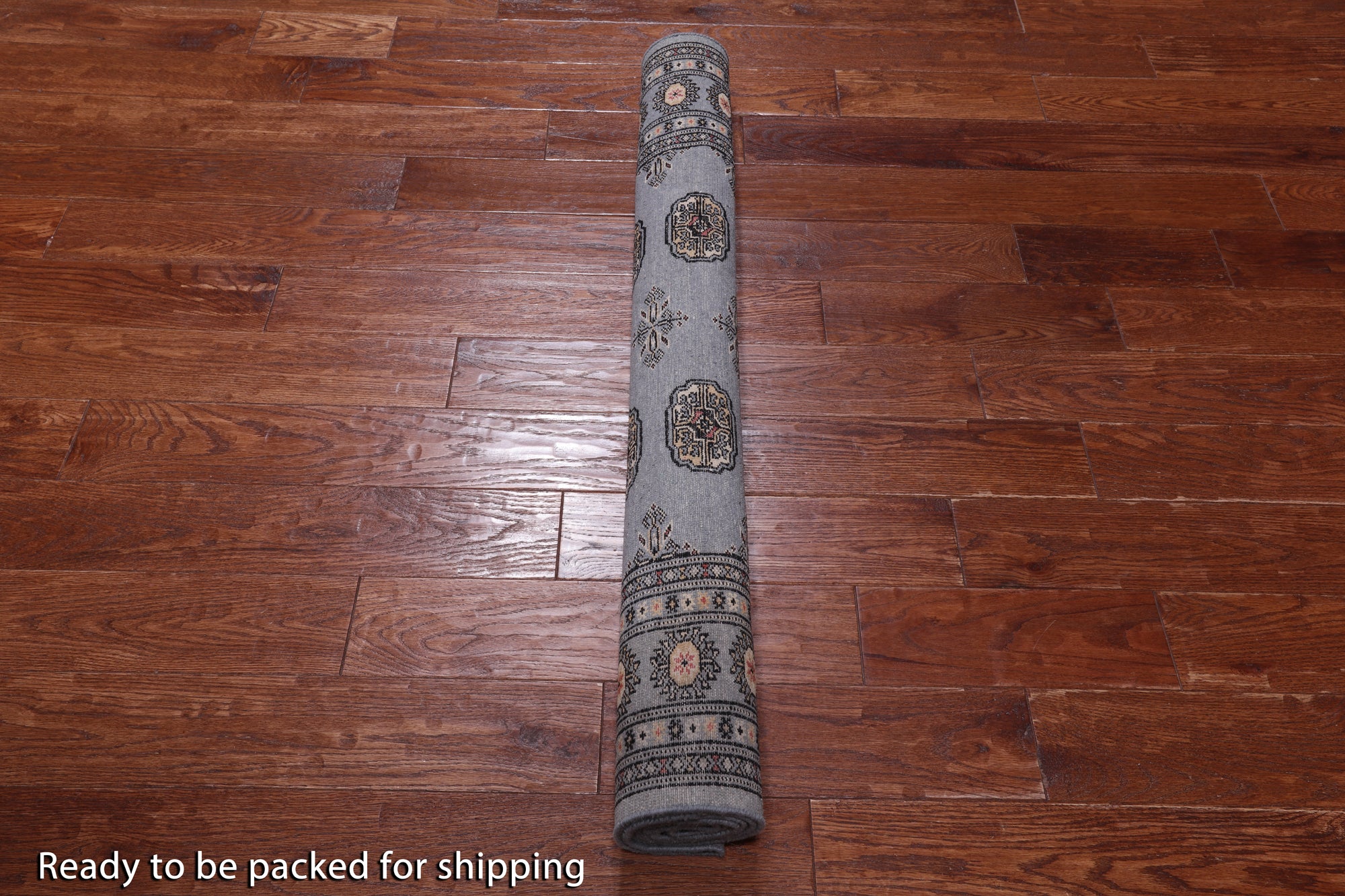 Grey Bokhara Hand-Knotted Wool Rug - 4' 1" X 6' 0"