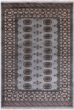 Grey Bokhara Hand-Knotted Wool Rug - 4' 1" X 6' 0"