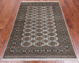 Grey Bokhara Hand-Knotted Wool Rug - 3' 11" X 5' 11"