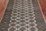Grey Bokhara Hand-Knotted Wool Rug - 3' 11" X 5' 11"