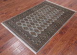 Grey Bokhara Hand-Knotted Wool Rug - 3' 11" X 5' 11"