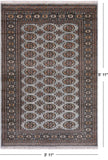 Grey Bokhara Hand-Knotted Wool Rug - 3' 11" X 5' 11"
