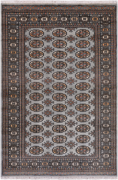 Grey Bokhara Hand-Knotted Wool Rug - 3' 11" X 5' 11"