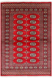 Red Bokhara Hand Knotted Wool Rug - 4' 1" X 5' 11"