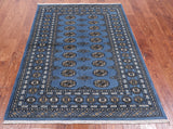Blue Bokhara Handmade Wool Rug - 4' 1" X 6' 1"