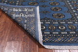 Blue Bokhara Handmade Wool Rug - 4' 1" X 6' 1"