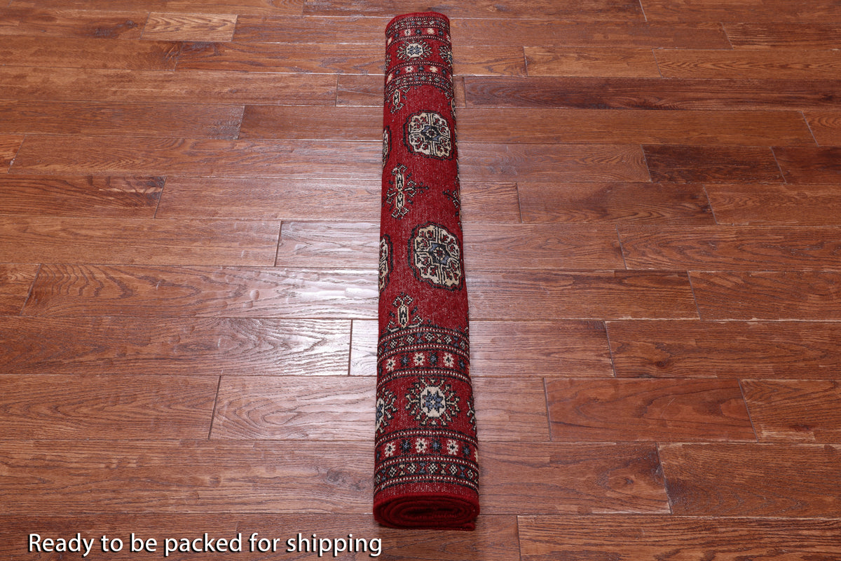 Red Bokhara Hand-Knotted Wool Rug - 4' 2" X 6' 2"