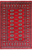 Red Bokhara Hand-Knotted Wool Rug - 4' 2" X 6' 2"