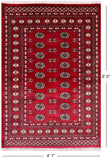 Red Bokhara Hand-Knotted Wool Rug - 4' 1" X 6' 0"