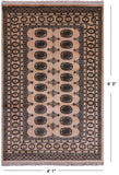 Ivory Bokhara Handmade Wool Rug - 4' 1" X 6' 3"