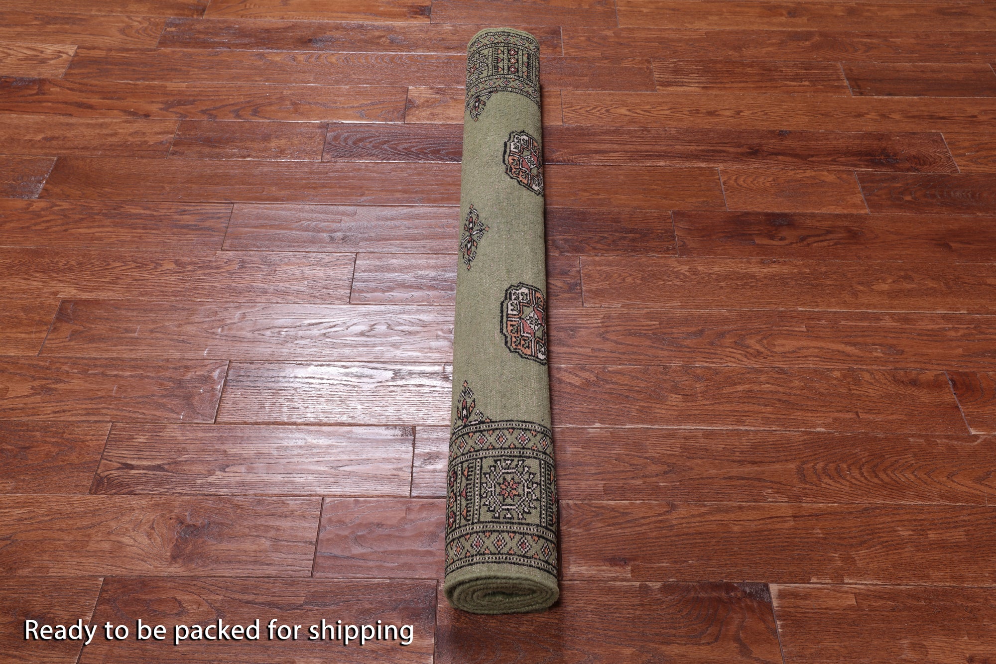 Green Bokhara Handmade Wool Rug - 4' 0" X 6' 0"