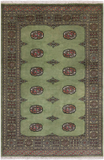 Green Bokhara Handmade Wool Rug - 4' 0" X 6' 0"
