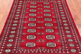 Red Bokhara Hand Knotted Wool Rug - 4' 2" X 6' 0"