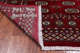 Red Bokhara Hand Knotted Wool Rug - 4' 2" X 6' 0"