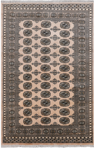 Ivory Bokhara Handmade Wool Rug - 4' 6" X 7' 0"