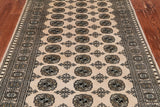 Ivory Bokhara Handmade Wool Rug - 4' 6" X 7' 0"