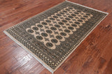 Ivory Bokhara Handmade Wool Rug - 4' 6" X 7' 0"