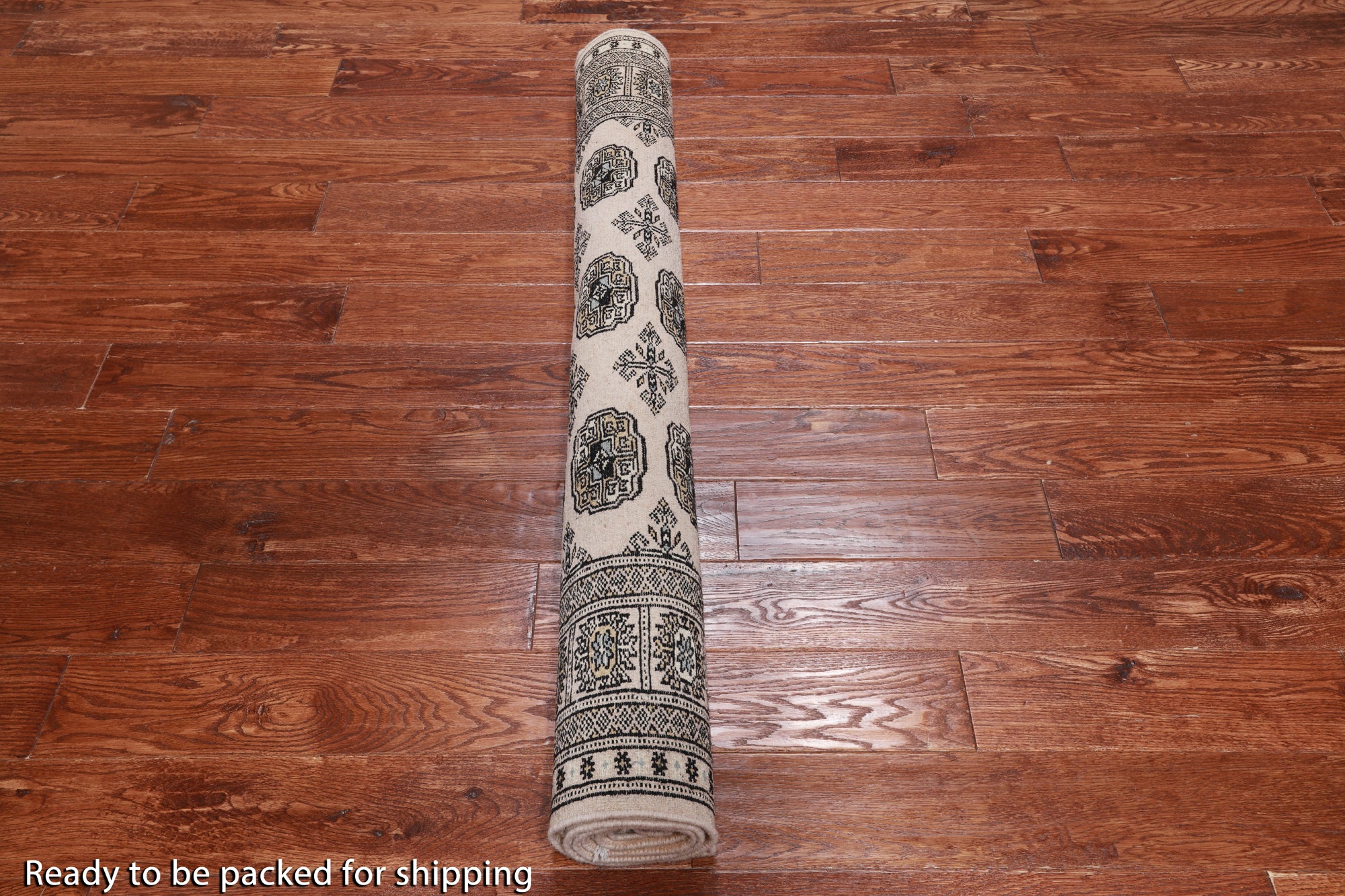 Ivory Bokhara Handmade Wool Rug - 4' 6" X 7' 0"