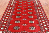 Red Bokhara Handmade Wool Rug - 4' 7" X 7' 3"