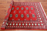 Red Bokhara Handmade Wool Rug - 4' 7" X 7' 3"