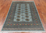Grey Bokhara Hand-Knotted Wool Rug - 4' 6" X 6' 3"