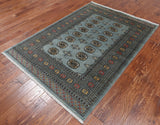 Grey Bokhara Hand-Knotted Wool Rug - 4' 6" X 6' 3"