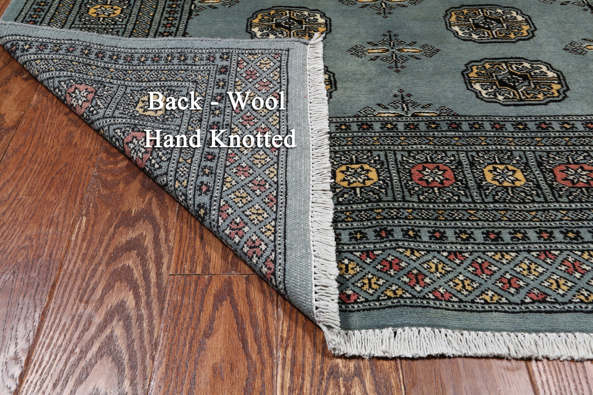 Grey Bokhara Hand-Knotted Wool Rug - 4' 6" X 6' 3"
