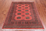 Pink Bokhara Hand Knotted Wool Rug - 4' 8" X 5' 9"