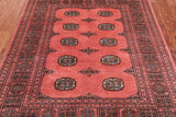 Pink Bokhara Hand Knotted Wool Rug - 4' 8" X 5' 9"