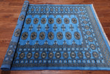 Blue Bokhara Handmade Wool Rug - 4' 7" X 6' 7"