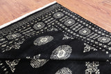 Black Bokhara Hand Knotted Wool Rug - 4' 7" X 6' 10"